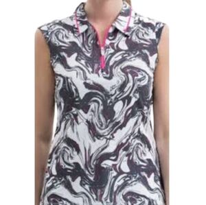 Nivo Sport Golf Apparel Women's Size Small Fiona Graphic Print Golf Polo Tank